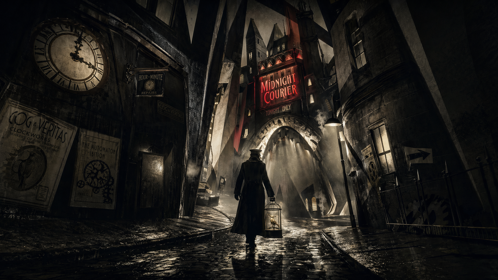 GPT-Image-2 Case · Expressionist Noir: Clockwork Alley