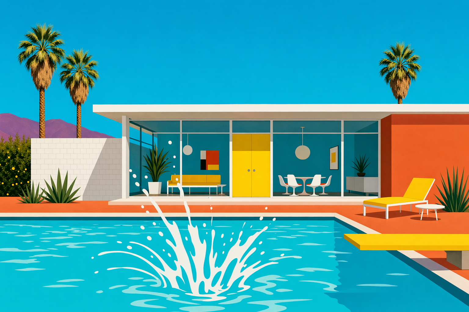 GPT-Image-2 Case · Mid-century Modern: Blue Pool