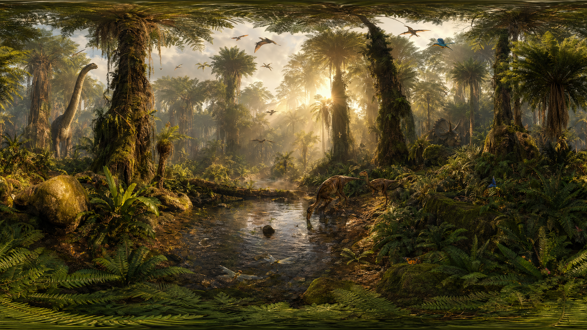 GPT-Image-2 Example · 360° Equidistant Projection Jungle Panorama