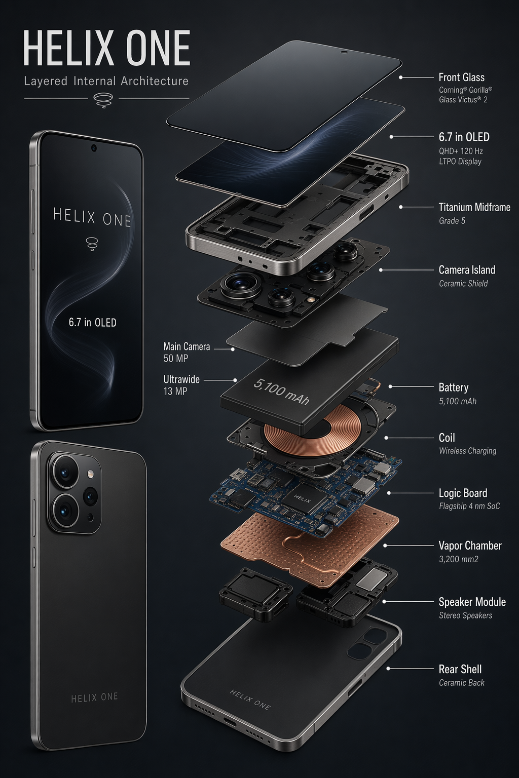 GPT-Image-2 Case Study · Smartphone Internal Exploded View