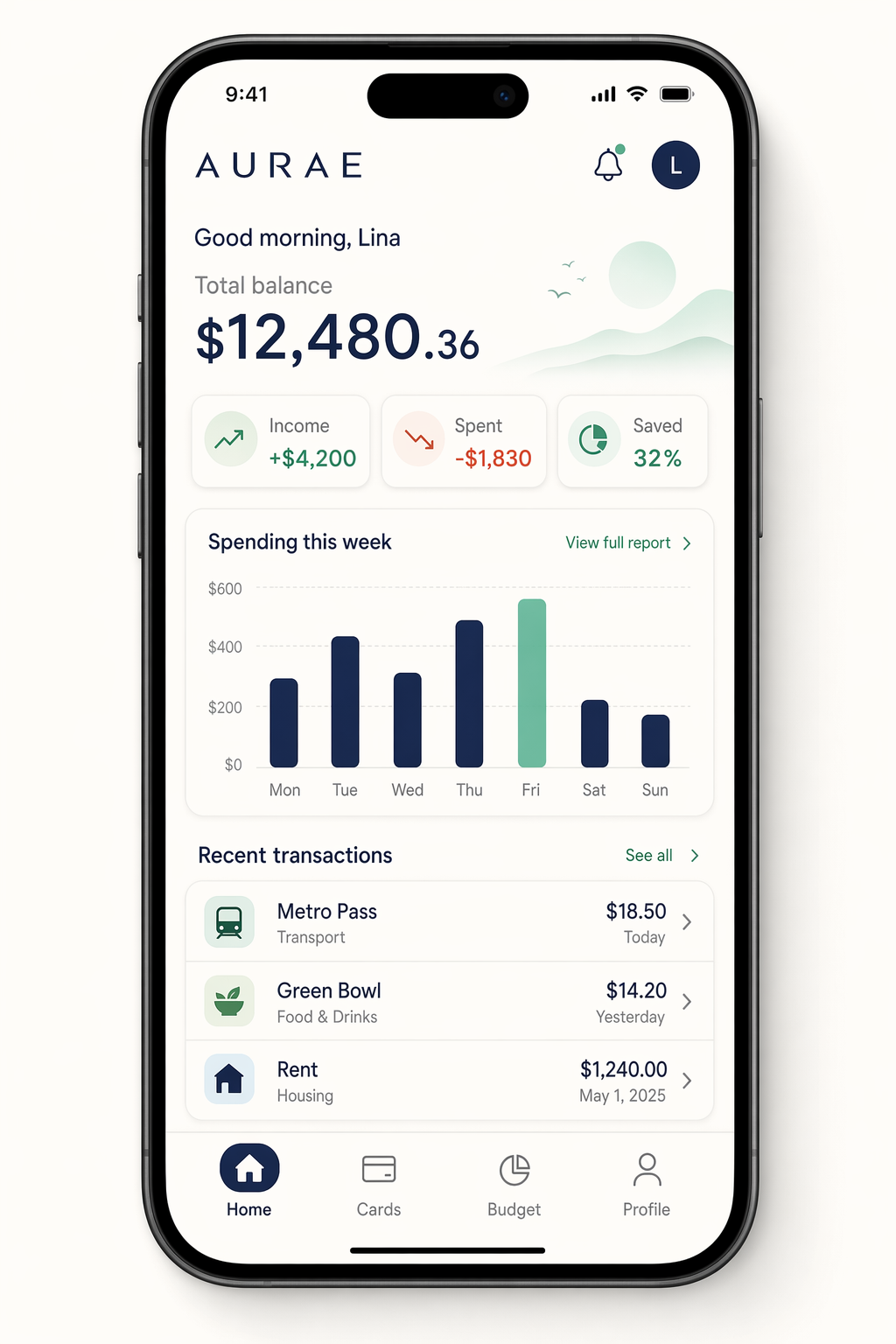 GPT-Image-2 Example · Mobile Accounting App Mockup