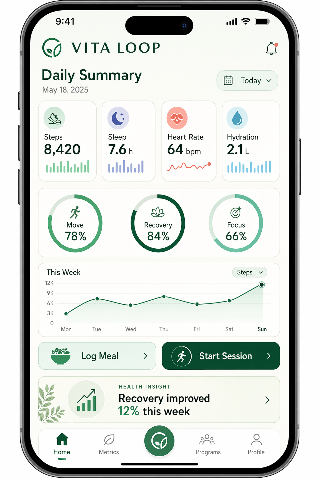 GPT-Image-2 案例 · 健康追踪 App Mockup